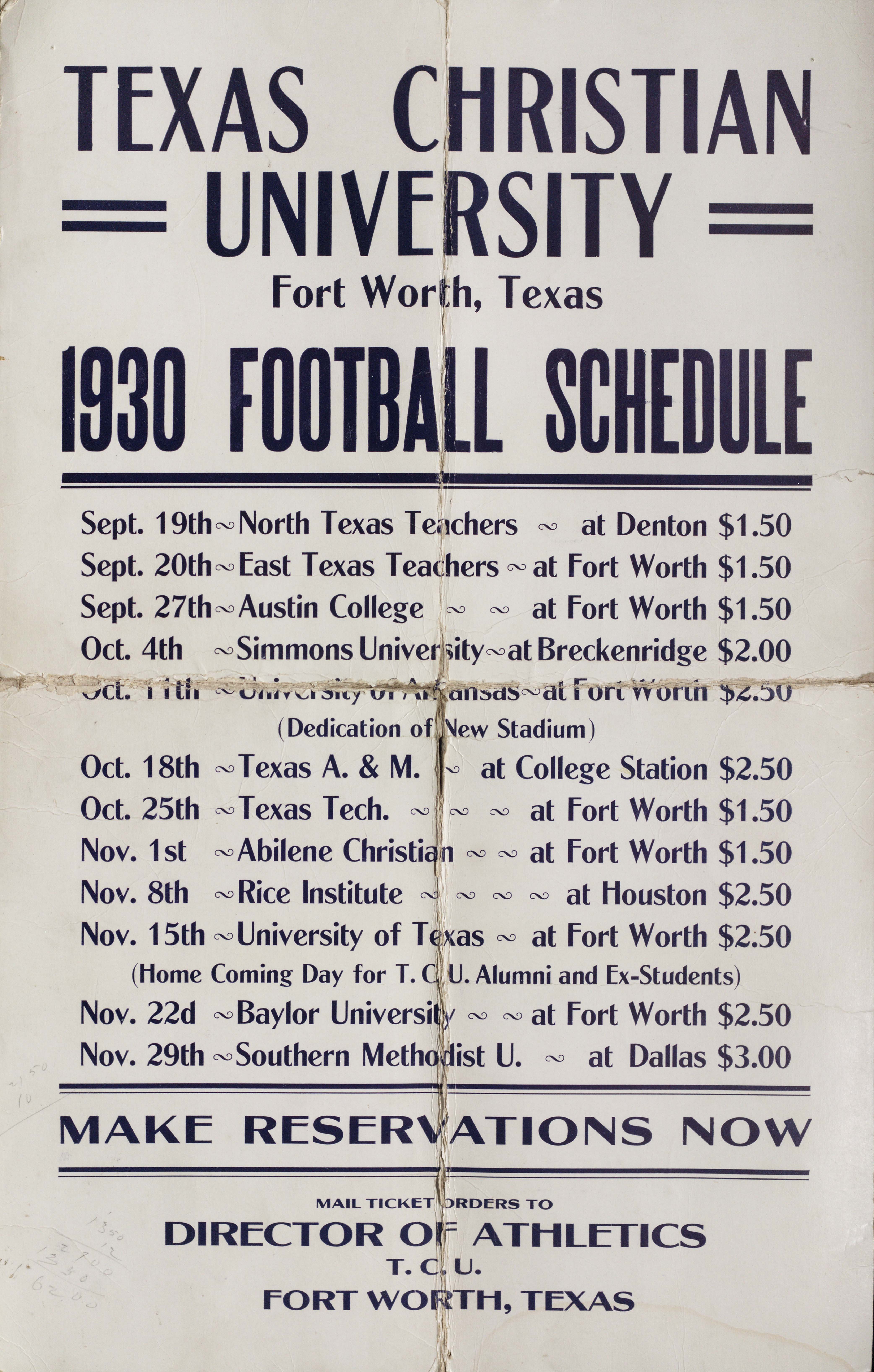 Football schedule poster